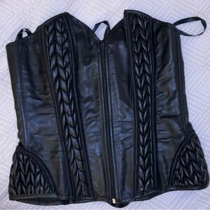 Black Leather Corset Top